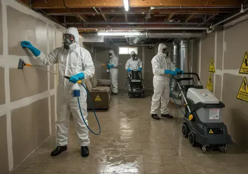 Basement Moisture Removal and Structural Drying process in Paulsboro, NJ